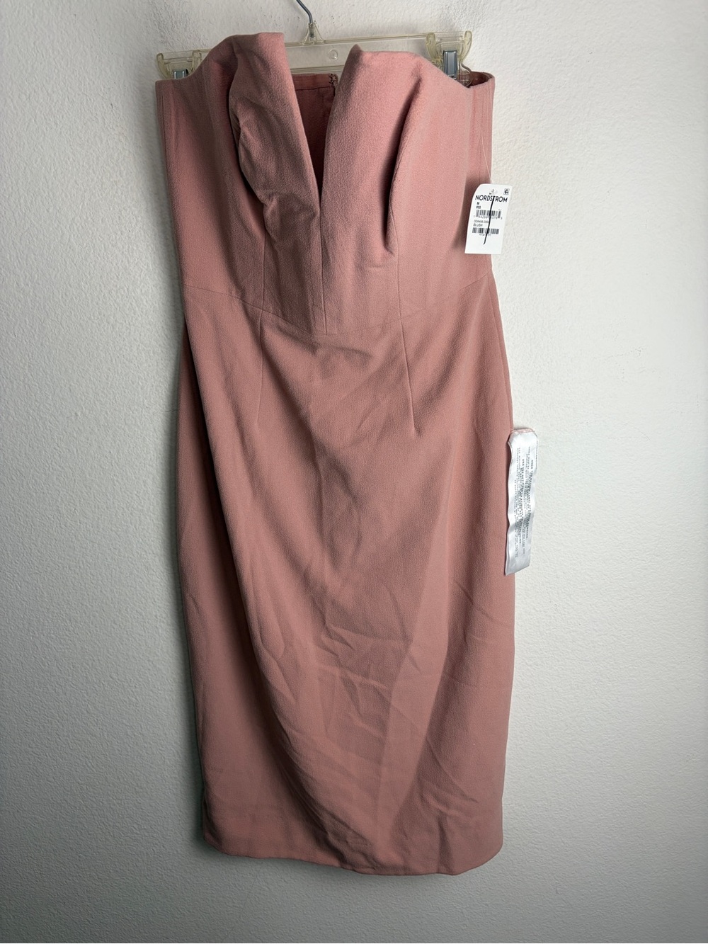 Dress the Population Strapless Midi Dress Womenâs Medium Pink Polish NWT